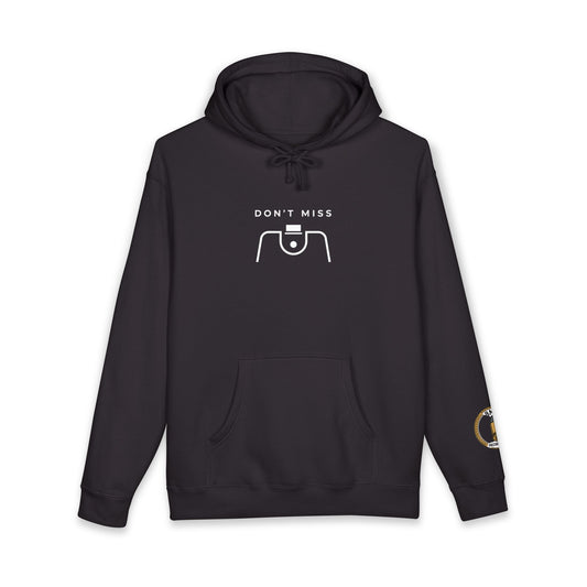 Heart & Rifle Hoodie — "Don't Miss" Graphic Pullover