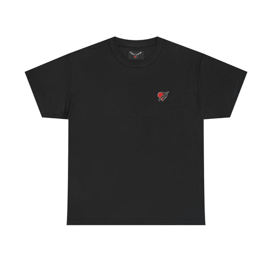 Love N War Tee — Small Chest Heart with AK Graphic